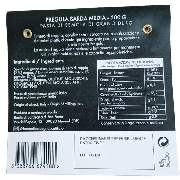 Mauredda Fregola Sarda al Nero di Seppia - immagine 3